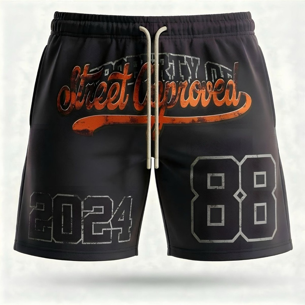Sz Various Street Approved Black Graphic Shorts